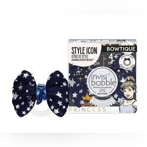 NWT-Invisibobble Bowtique Disney Princess Cinderella 1-pc Spiral Hair Ring w/Bow